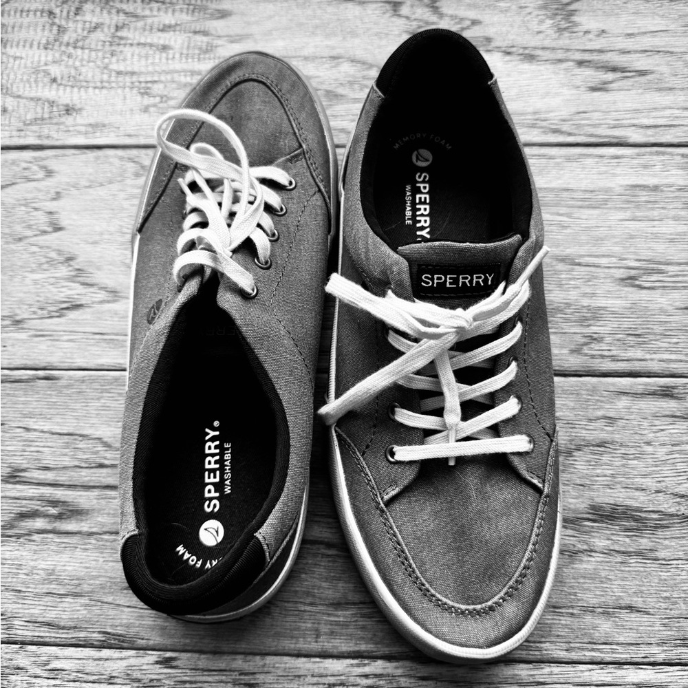 Sperry youth boys olive canvas casual sneakers